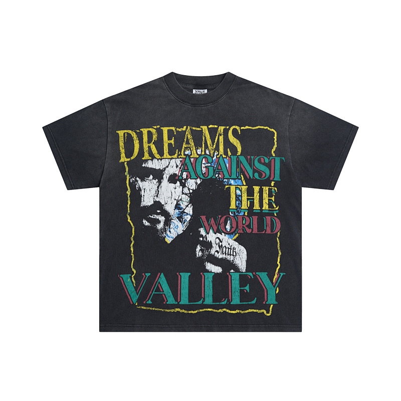 V502# P57 2025ss Vale Forever Valley Dreams Tee洗水做旧美潮T恤